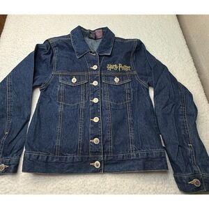 Harry Potter Kids Jacket Sz M (10-12) Denim Blue Jeans Jacket Casual Going Out